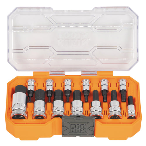 Klein Tools 65213HEX, Knurled Hex Bit Socket Set, SAE, 13-Piece