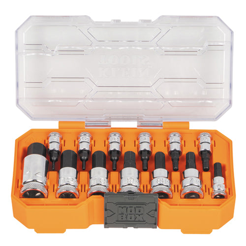Klein Tools 65213HEXM, Knurled Hex Bit Socket Set, Metric, 13-Piece