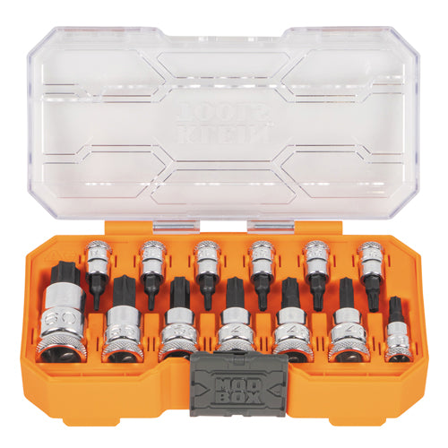 Klein Tools 65213TX, Knurled TORX® Bit Socket Set, 13-Piece