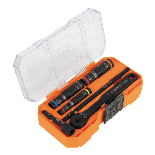 Klein Tools 65238, KNECT™ Essential Deep-Well Heavy-Duty Flip Socket Set, SAE 7-Piece
