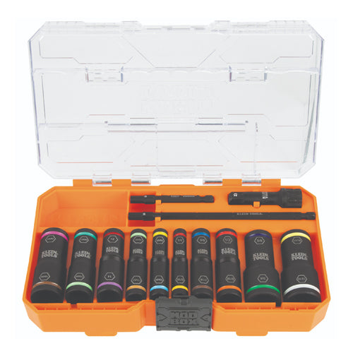 Klein Tools 65239, KNECT™ Flip-20 Impact Socket Set, SAE and Metric, 13-Piece
