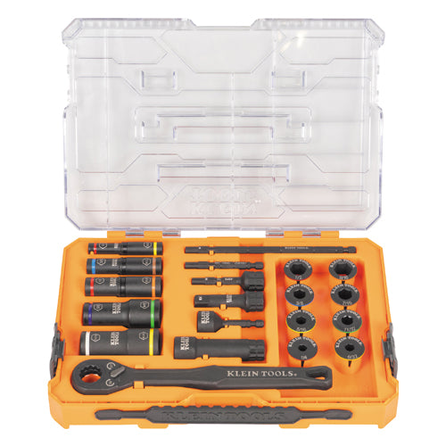 Klein Tools 65240, KNECT™ Impact Pass Through and Deep-Well Flip Socket Set, 20-Piece
