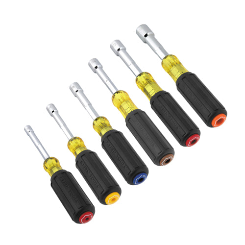 Klein Tools 65456, Color-Coded Hollow-Shaft Heavy-Duty Nut Driver Set, 6-Piece