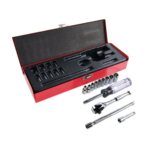 Klein Tools 65500, 1/4-Inch Drive Socket Wrench Set, 13-Piece