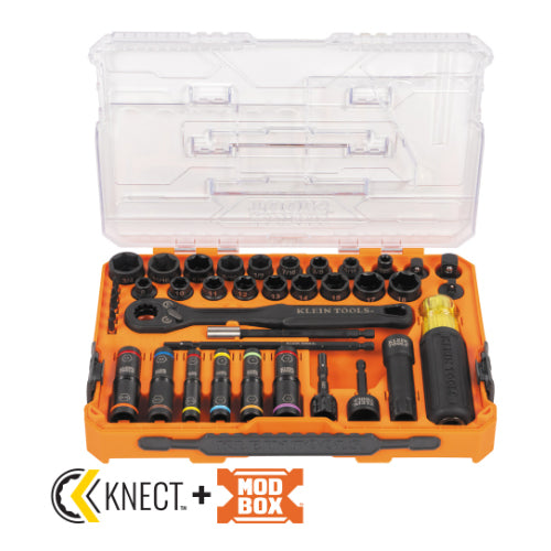 Klein Tools 65500KNECT, KNECT™ Complete Impact Pass Through and Flip Socket Set, 39-Piece