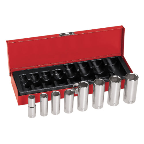 Klein Tools 65502, 3/8-Inch Drive Deep Socket Wrench Set, 8-Piece