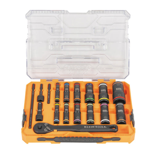 Klein Tools 65626, KNECT™ Flip-24 Deep-Well, Heavy-Duty Impact Socket Set, SAE and Metric