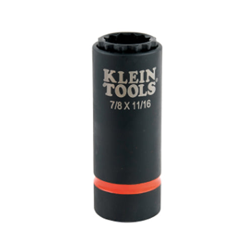 Klein Tools 66014, 2-in-1 Impact Socket, 12-Point, 7/8 and 11/16-Inch