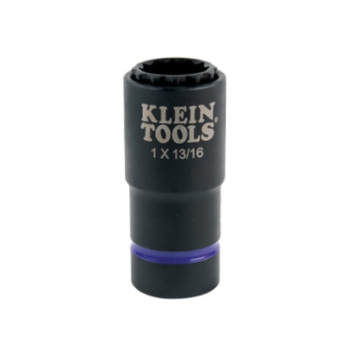 Klein Tools 66015, 2-in-1 Impact Socket, 12-Point, 1 and 13/16-Inch