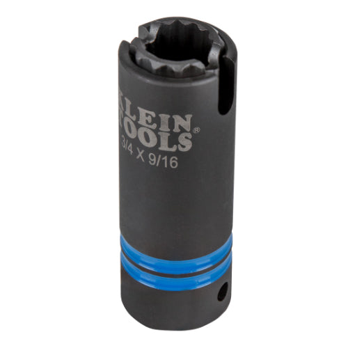 Klein Tools 66031, 3-in-1 Slotted Impact Socket, 12-Point, 3/4 and 9/16-Inch