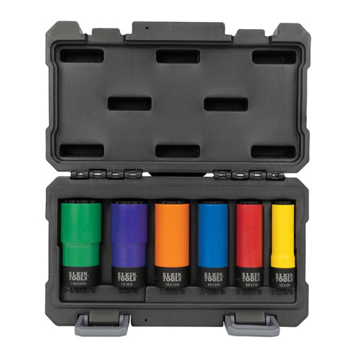 Klein Tools 66033, Coated Socket Set, 12-Point, 6-Piece