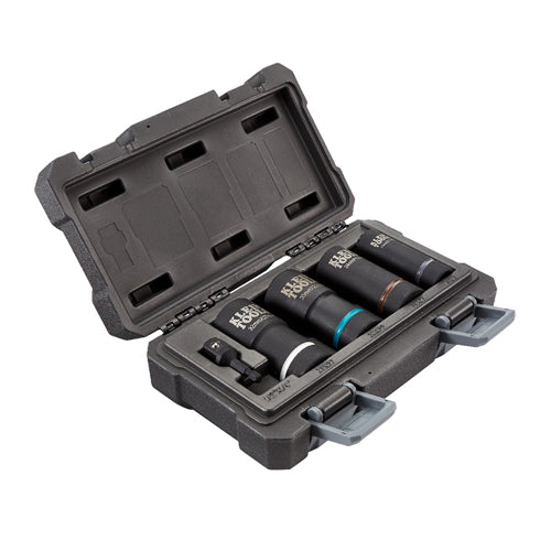 Klein Tools 66050E, 2-in-1 Metric Impact Socket Set, 12-Point, 5-Piece