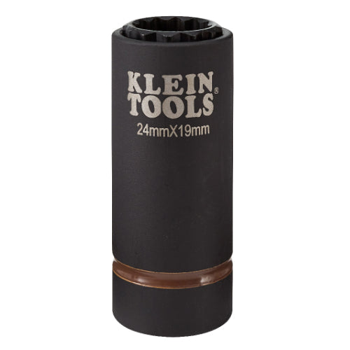 Klein Tools 66052E, 2-in-1 Metric Impact Socket, 12-Point, 24 x 19 mm