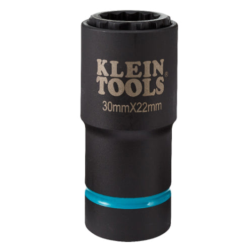 Klein Tools 66053E, 2-in-1 Metric Impact Socket, 12-Point, 30 x 22 mm