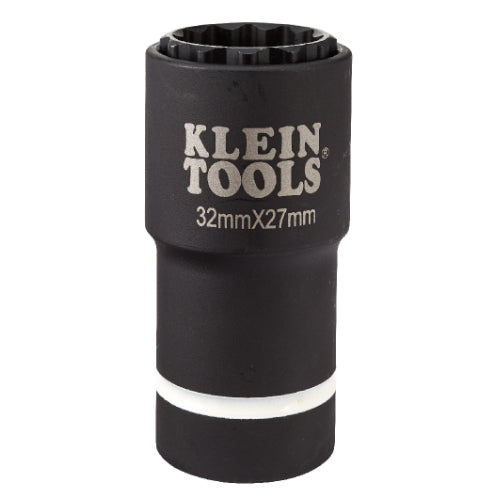Klein Tools 66054E, 2-in-1 Metric Impact Socket, 12-Point, 32 x 27 mm