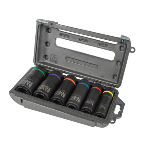 Klein Tools 66060, 2-in-1 Impact Socket Set, 6-Point, 6-Piece
