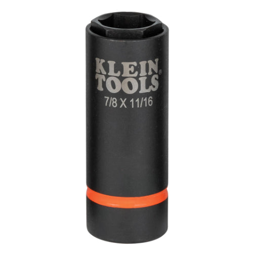 Klein Tools 66064, 2-in-1 Impact Socket, 6-Point, 7/8 and 11/16-Inch