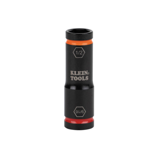 Klein Tools 66076, Flip Impact Socket, 9/16 and 1/2-Inch