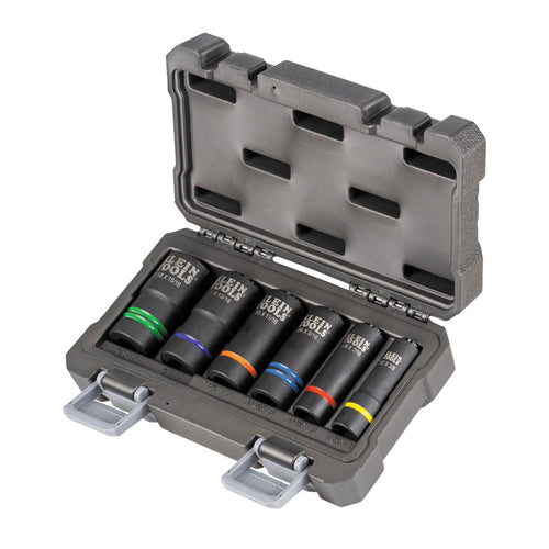 Klein Tools 66090, 2-In-1 Slotted Impact Socket Set, 12-Point, 6-Piece