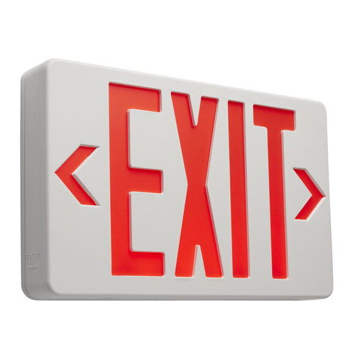 Satco 67-101, Red LED Exit Sign, 90min Ni-Cad backup, 120/277V, 2.5W, Single/Dual Face, Universal Mounting