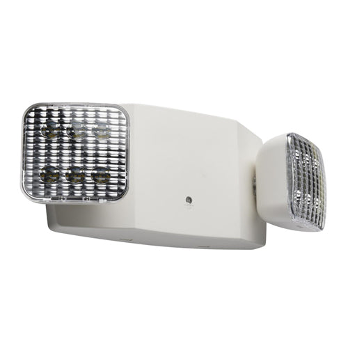 Satco 67-130, Emergency Light, 90min Ni-Cad backup, 120/277V, 0.8W, 210 Lumens, 5700K, Dual Head, Universal Mounting