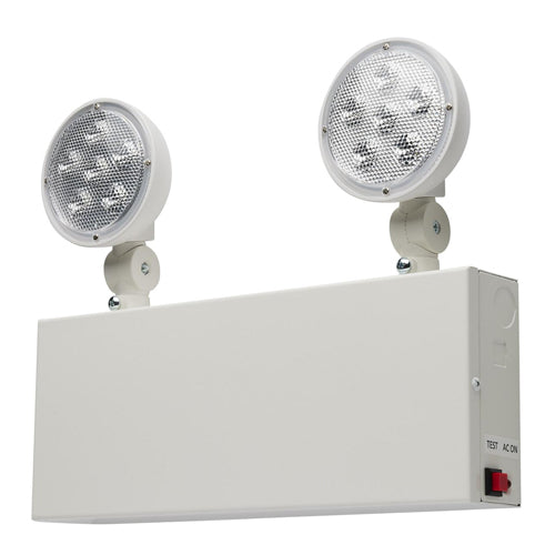 Satco 67-132, Emergency Light, 90min Ni-Cad backup, 120/277V, 1.5W, 220 Lumens, 5700K, Dual Head, Universal Mounting, Steel/NYC