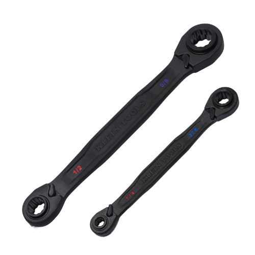 Klein Tools 68216, 4-in-1 Ratcheting Wrench Set, SAE, 2-Piece