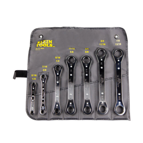 Klein Tools 68222, Ratcheting Box Wrench Set, 7-Piece