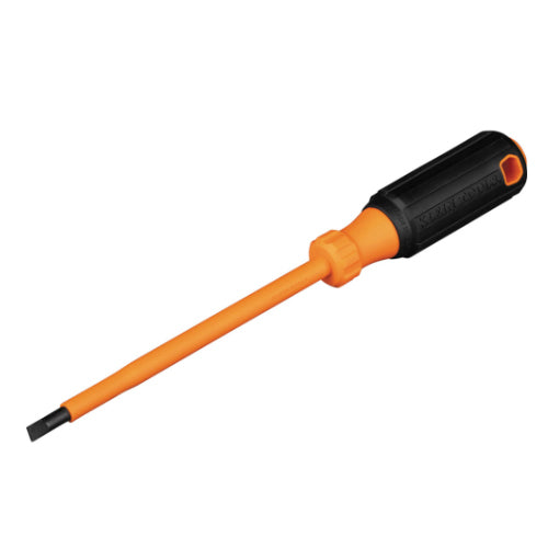 Klein Tools 6826INS, Insulated Screwdriver, 1/4-Inch Cabinet, 6-Inch Round Shank