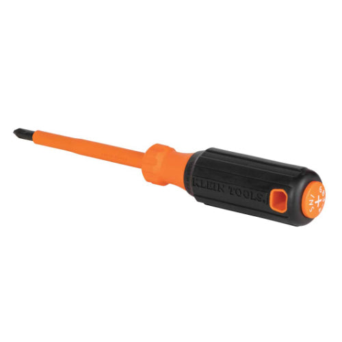 Klein Tools 6834INS, Insulated Screwdriver, #2 Phillips, 4-Inch Round Shank
