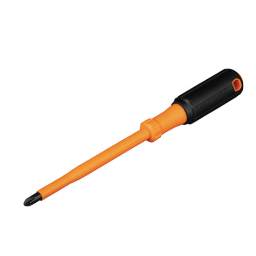 Klein Tools 6876INS, Insulated Screwdriver, #3 Phillips, 6-Inch Round Shank