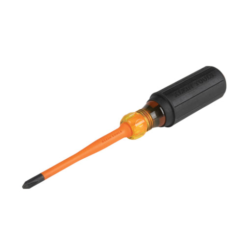 Klein Tools 6934INS, Slim-Tip Insulated Screwdriver, #2 Phillips, 4-Inch Round Shank