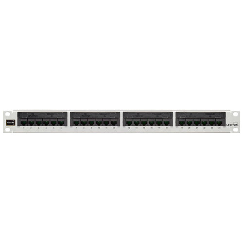 Leviton 69586-W24, Cat 6 Flat 110-Style Patch Panel, 24-Port, 1RU, White