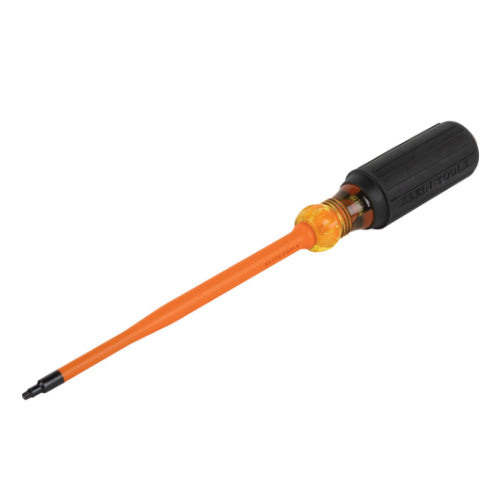 Klein Tools 6986INS, Slim-Tip 1000V Insulated Screwdriver, #1 Square, 6-Inch Round Shank