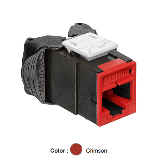 Leviton 6AUJK-RC6, ATLAS-X1 Cat 6A UTP Quickport Jack, Crimson