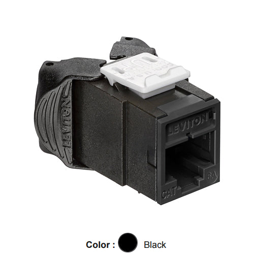 Leviton 6AUJK-RE6, ATLAS-X1 Cat 6A UTP Quickport Jack, Black