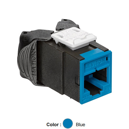 Leviton 6AUJK-RL6, ATLAS-X1 Cat 6A UTP Quickport Jack, Blue
