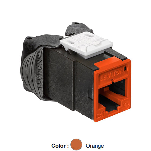 Leviton 6AUJK-RO6, ATLAS-X1 Cat 6A UTP Quickport Jack, Orange