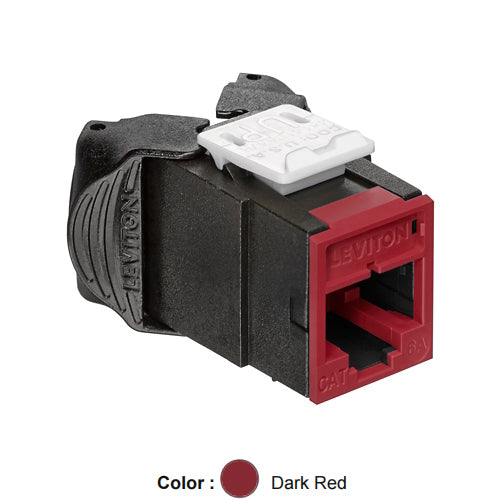 Leviton 6AUJK-RR6, ATLAS-X1 Cat 6A UTP Quickport Jack, Dark Red