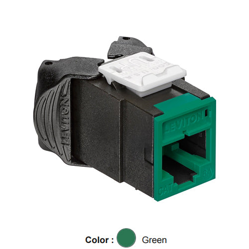 Leviton 6AUJK-RV6, ATLAS-X1 Cat 6A UTP Quickport Jack, Green