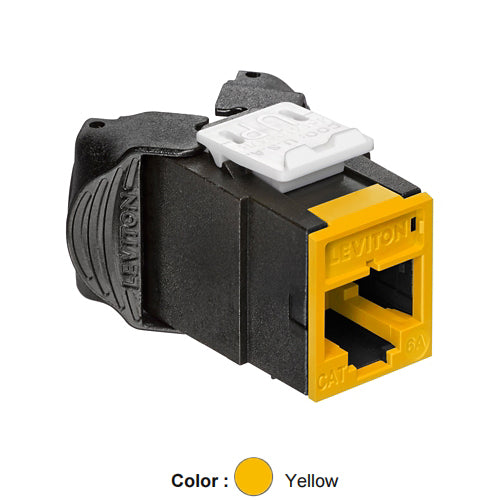 Leviton 6AUJK-RY6, ATLAS-X1 Cat 6A UTP Quickport Jack, Yellow