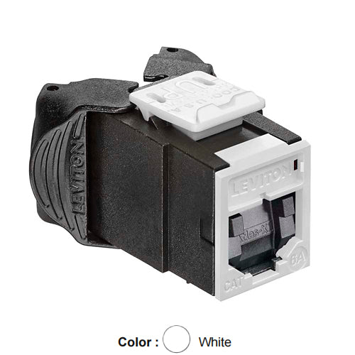 Leviton 6AUJK-SW6, ATLAS-X1 Cat 6A UTP Quickport Jack with Shutters, White