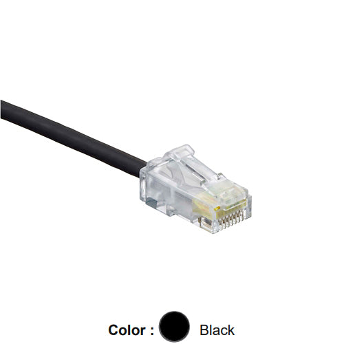 Leviton 6H460-15E, Cat 6 Small Diameter High-Flex Patch Cord, 15 ft (4.6 m), Black