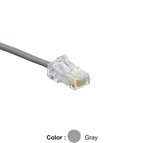 Leviton 6H460-15S, Cat 6 Small Diameter High-Flex Patch Cord, 15 ft (4.6 m), Gray