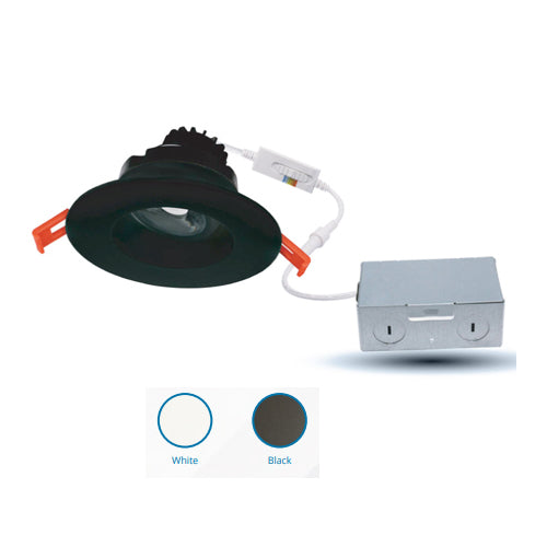 ORTECH SLIM-RG3-5CCTWH, 3" Designer Regressed/Deep Gimbal LED Fixture with Driver, 5CCT (2700K to 5000K), 8W, 550LM, Dimmable, White Trim