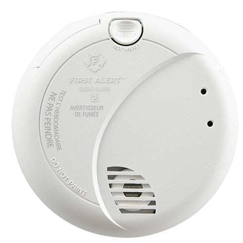 BRK 7010BA, 120V AC Wire-in with 9 Volt Battery Backup, Photoelectric Sensor Smoke Alarm with Test Button, Interconnectable Up to 18 Devices