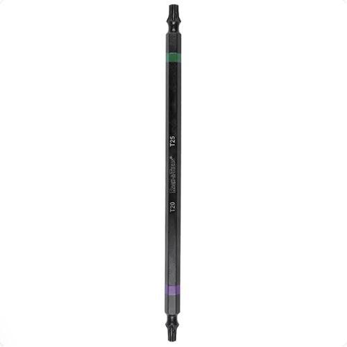 Rack-A-Tiers 70206.T2025, Double-Ended T20 & T25 Torx Impact Bit, 6”, Purple/Green