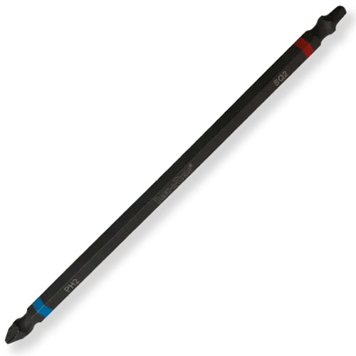 Rack-A-Tiers 70224BRP1, #2 Blue Phillips and #2 Red Robertson Square Red Double Ended Impact Bit x 4", Packaged