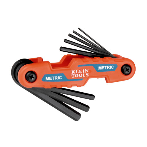 Klein Tools 70540M, Compact Folding Hex Key Set, 8-Key, Metric Sizes