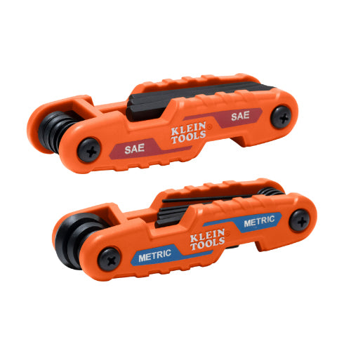 Klein Tools 70542, Compact Folding Hex Key Kit, SAE and Metric